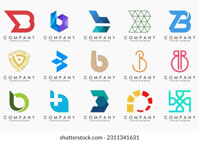 Symbol-Set für kreatives Buchstabe B. Design für Geschäfte von Luxus, elegant, einfach.