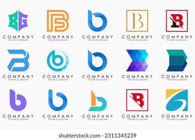 creative letter B logo icon set. design for business of luxury, elegant, simple.