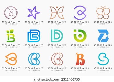creative letter B logo icon set. design for business of luxury, elegant, simple.