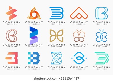 Symbol-Set für kreatives Buchstabe B. Design für Geschäfte von Luxus, elegant, einfach.