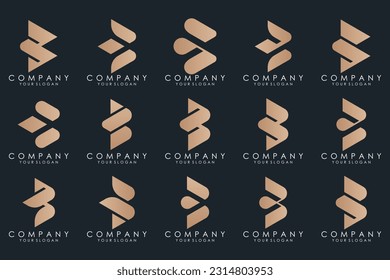 creative letter B logo icon set. design for business of luxury, elegant, simple.