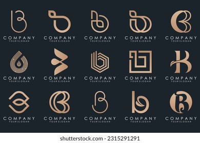 creative letter B logo icon set. design for business of luxury, elegant, simple.