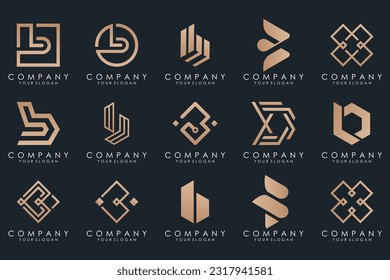 creative letter B logo icon set. design for business of luxury, elegant, simple.