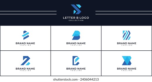 Creative letter B logo icon set. design for business of luxury, elegant, colorful