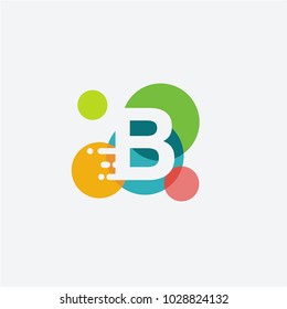 Creative Letter b logo with the letter b in the negative space in white and and colorful Circle in the background.