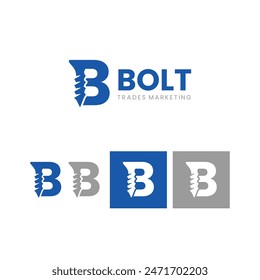 Logotipo De La Letra Creativa B Para Una Empresa De Tornillos Y Pernos