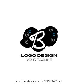 Creative Letter B logo template design. Modern flat letter B logo