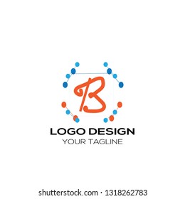 Creative Letter B logo template design. Modern flat letter B logo