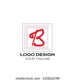 Creative Letter B logo template design. Modern flat letter B logo