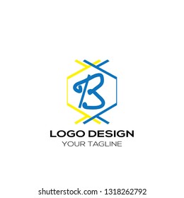 Creative Letter B logo template design. Modern flat letter B logo