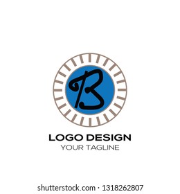 Creative Letter B logo template design. Modern flat letter B logo