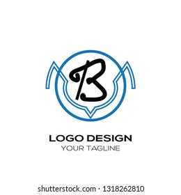 Creative Letter B logo template design. Modern flat letter B logo
