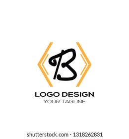 Creative Letter B logo template design. Modern flat letter B logo
