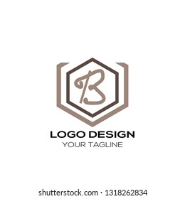 Creative Letter B logo template design. Modern flat letter B logo