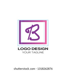 Creative Letter B logo template design. Modern flat letter B logo
