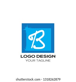 Creative Letter B logo template design. Modern flat letter B logo
