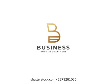 Concepto de diseño de logotipo minimalista de letra creativa B. Símbolo inicial para la identidad empresarial. Elemento vector alfabético