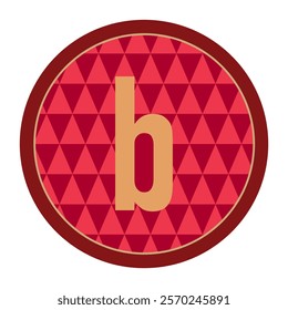 Creative letter b monogram with a deep red and gold geometric pattern, ideal for professional logos or stylish branding projects
