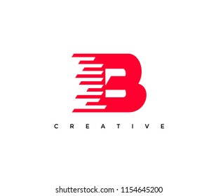 Creative Letter B Rectangle Speed Logo