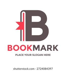 Creative letter B shaped like a book logo design. Vector illustration symbolizing education, reading, library, and publishing business identity.