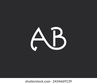 creative letter BA or AB logo design vector