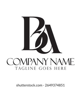Letra criativa BA ou AB vetor logotipo design conceito para uma empresa e uma identidade da empresa