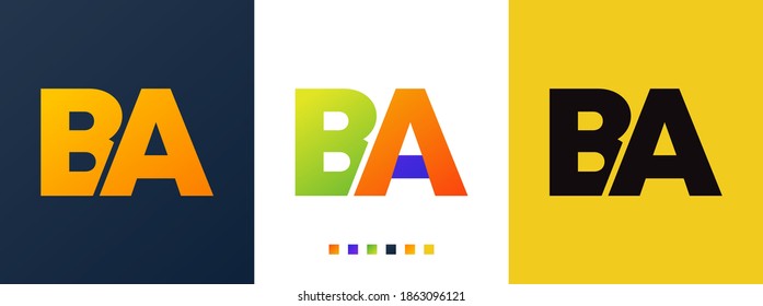 creative Letter BA logo design elements. simple letter BA letter logo, Business corporate letter BA logo design vector.