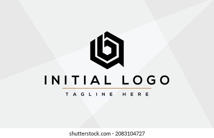 creative Letter BA logo design elements. Simple letter AB letter logo