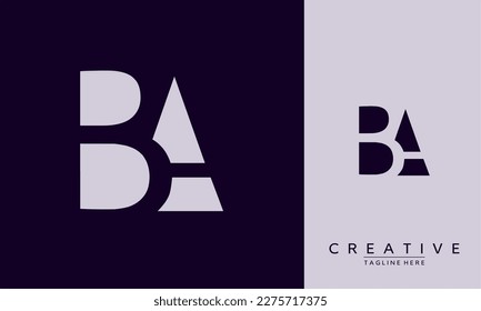 Creative letter BA, BA Logo Design Template Vector. Modern B A logo design.