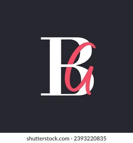 Creative Letter BA Logo Design. Abstract Initial B and A logo, usable for branding and business logo