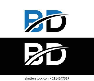 Creative Letter BD Monogram Logo Design Vector Symbol Template. 
