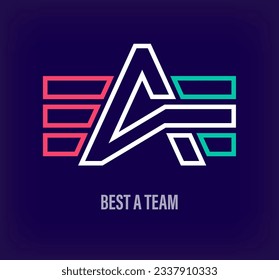 Creative letter A best team logo. Unique color transitions. Unique sport, education and academy logo template. vector