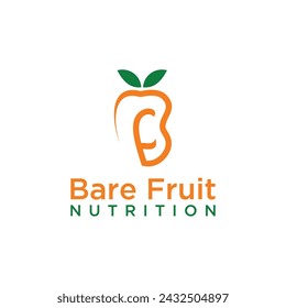 creative letter bf with orange abstrack logo design	