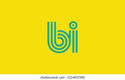 Creative letter BI graphic lines alphabet iconlogo design
