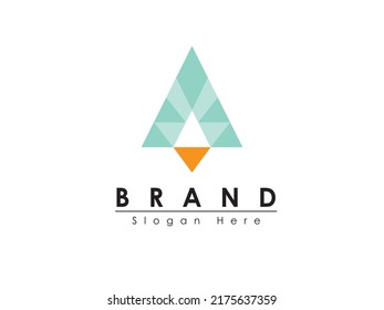 Creative A letter blue orange vector logo icon Abstract art elements