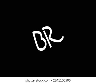 plantilla vectorial de diseño de logotipo BR de letra creativa