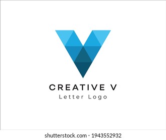Creative  Letter Brand Identity Template - Abstract Logo Design - V Letter Logo Design - Flat Logo - Alphabet Logo Template