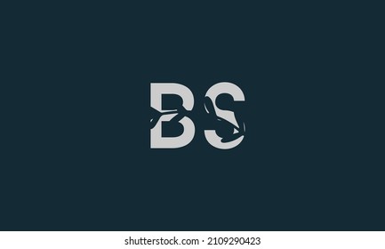 Creative letter BS With flower crossing from middle, alphabet icon logo design