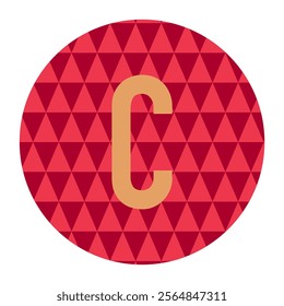 Creative Letter C design with geometric triangular patterns in a green circle. A perfect modern and minimalistic art concept for branding, logos, and graphic design projects with an abstract touch.