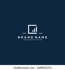 creative Letter C Financial Chart Logo Design vector template