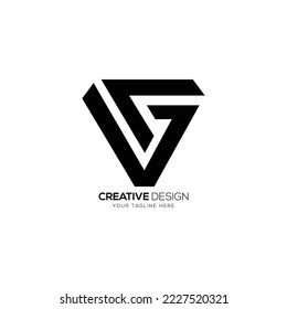 Creative letter C G diamond shape monogram logo