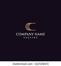 creative letter C golden logo