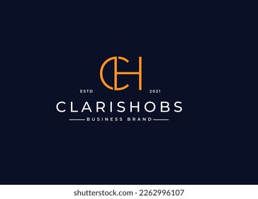 Creative letter C H simple elegant logo design concept. Initial symbol for corporate business identity. Alphabet vector element