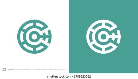 Creative letter C initial logo with the abstract crypto element, CT logo template .vector
