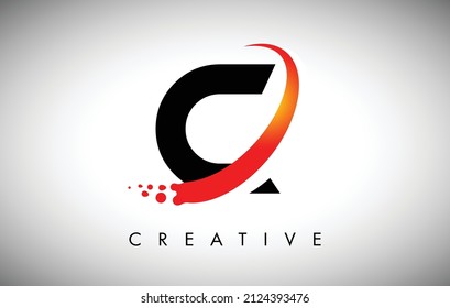 Creative Letter C Logo Curved Red Stock Vector (Royalty Free ...