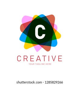 Creative Letter C Logo design vector template. Friendly funny ABC Typeface. Colorful Alphabet collection. Type Characters Logotype symbols. - Vector 