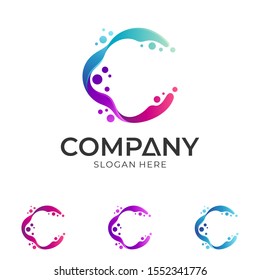 creative letter C Logo design, initial letter business name icon, logo mark vector illustration, colorful alphabet logo