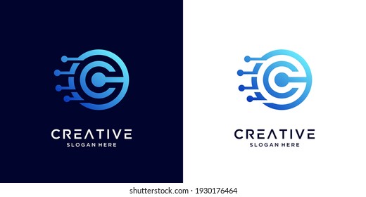 Tecnología de diseño del logotipo de la carta creativa C