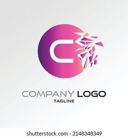 Diseño del logotipo de la carta creativa C Logotipo vectorial Ilustración Elemento de diseño gráfico