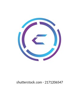 Diseño del logotipo de la letra creativa C con símbolo de punto o punto